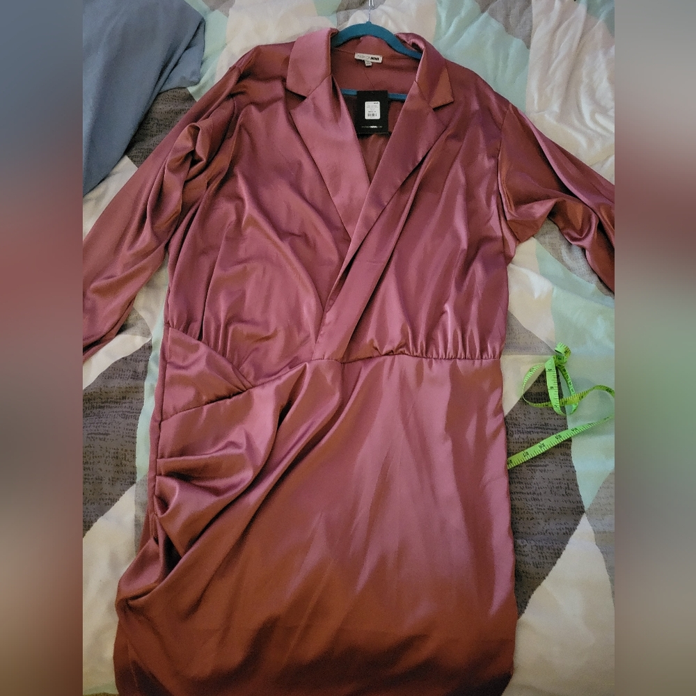 Fashion Nova Mauve satin dress size 2x